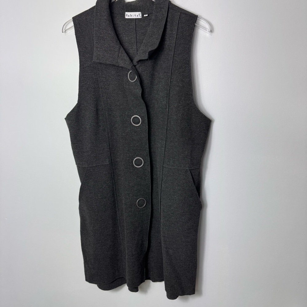 Habitat Felted Charcoal Vest/Dresss sizr Largr 2206